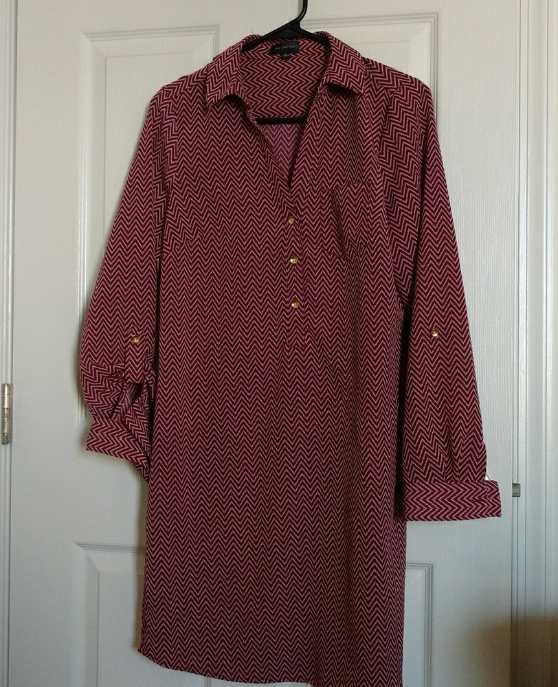 Limited chevron shirt dress